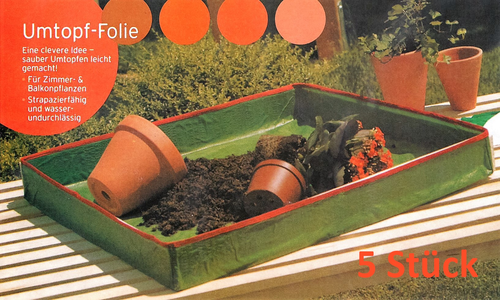 Grasekamp 5 St&uuml;ck Umtopffolie Umtopfhilfe Allzweck  Pflanzunterlage Arbeitsunterlage  Universal - Bild 1