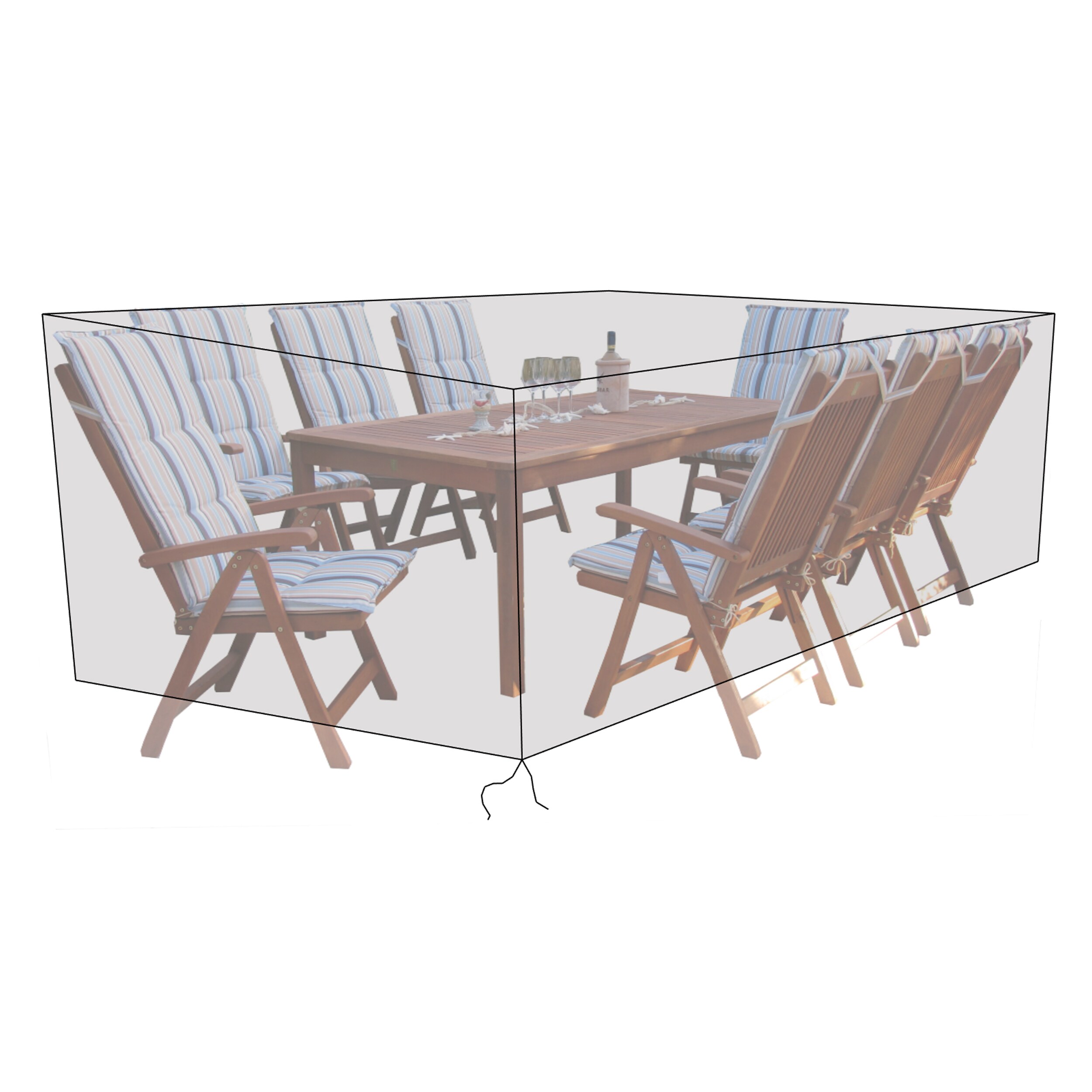 Grasekamp Black Premium Gartensitzgruppenh&uuml;lle  250x210x90cm /garden dining set cover /  atmungsaktiv / breathable - Bild 1