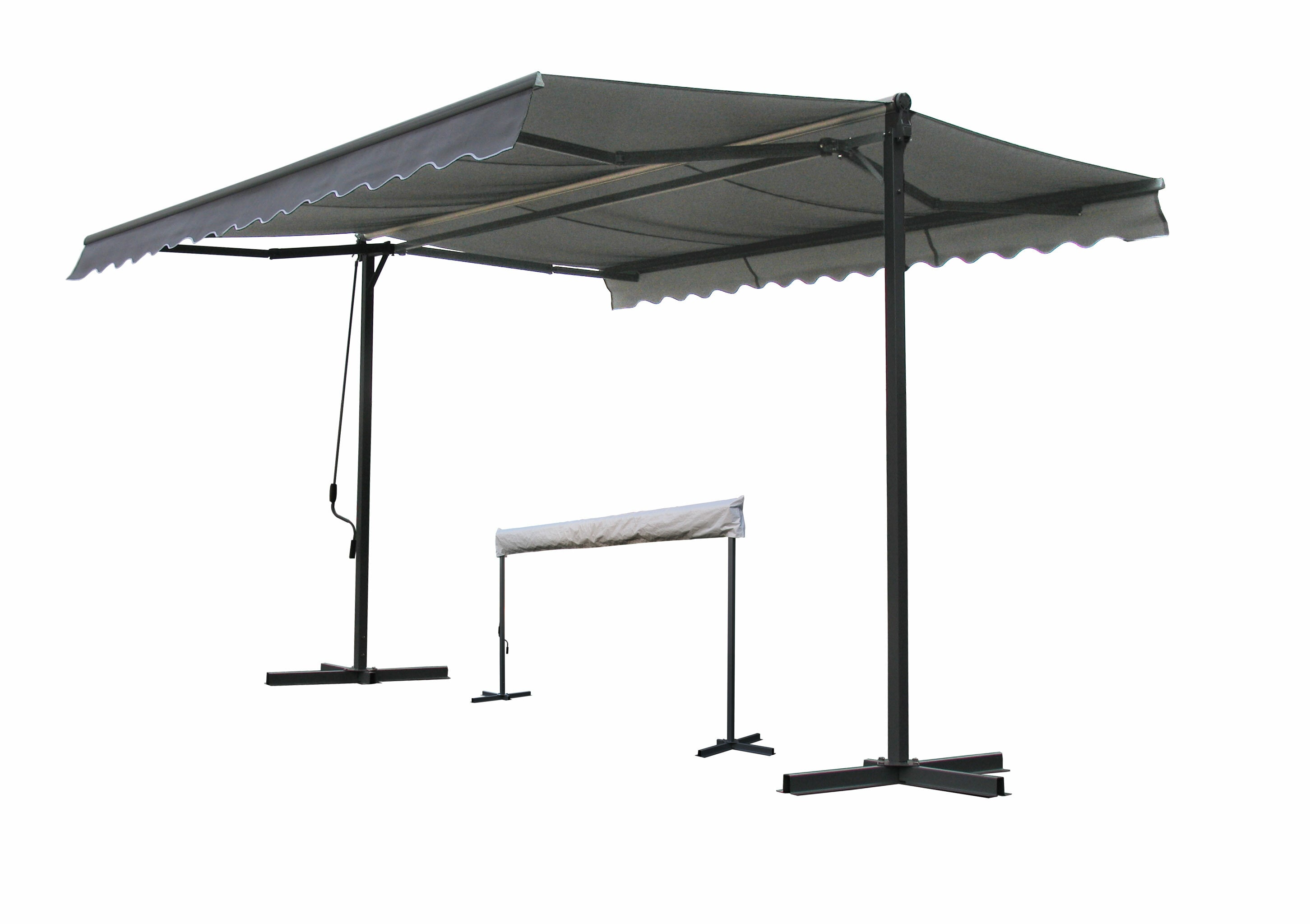 Grasekamp Stand Markise 3x4m Platingrau mit  Schutzh&uuml;lle Terrassen&uuml;berdachung London - Bild 1