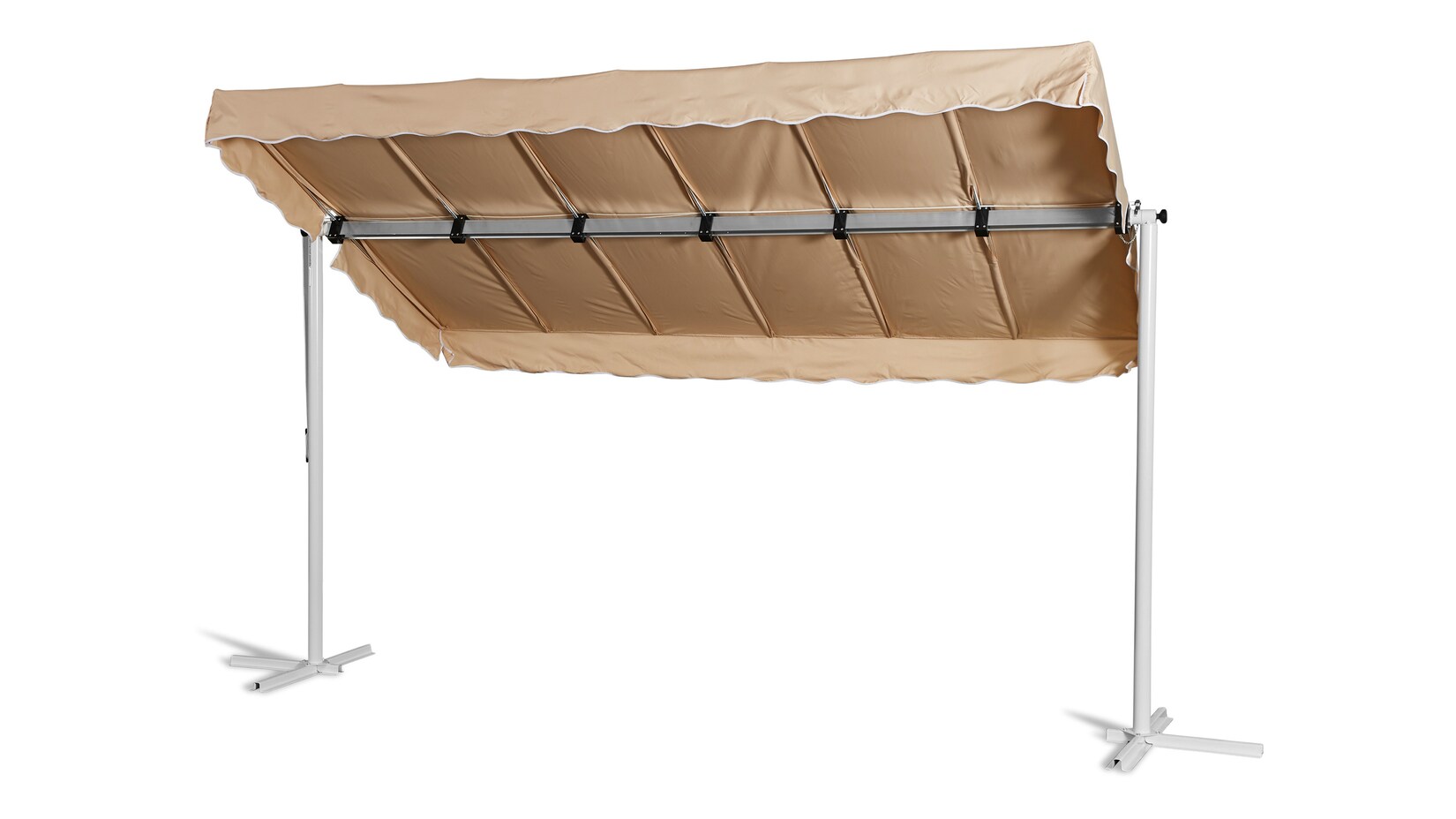 Standmarkise Dubai Beige 375x225cm  Terrassenüberdachung Raffmarkise Mobile  Markise