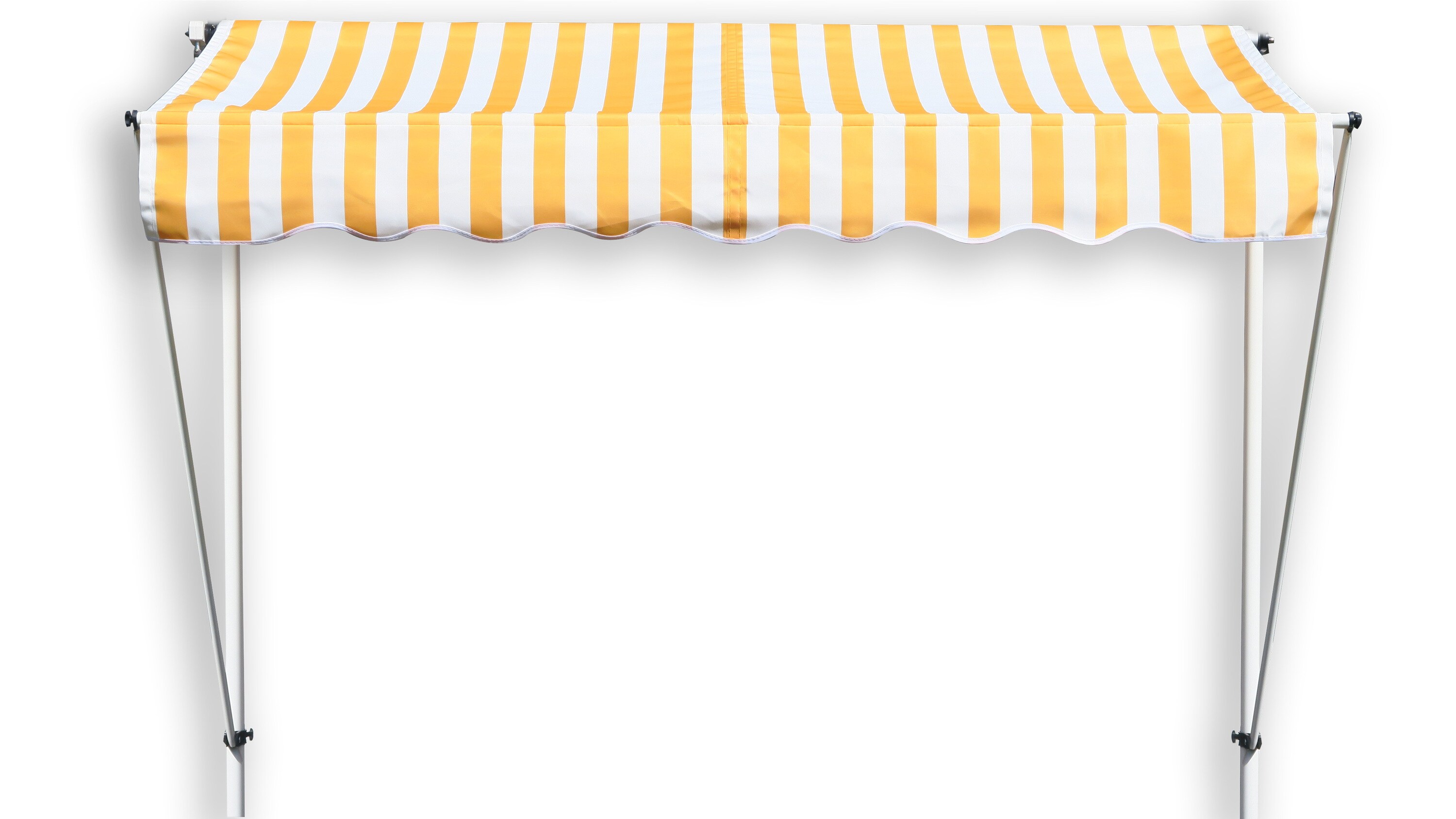 Grasekamp Klemmmarkise Ontario 200x130cm Gelb/Wei&szlig;  Balkonmarkise h&ouml;henverstellbar von  200cm-320cm - Bild 1