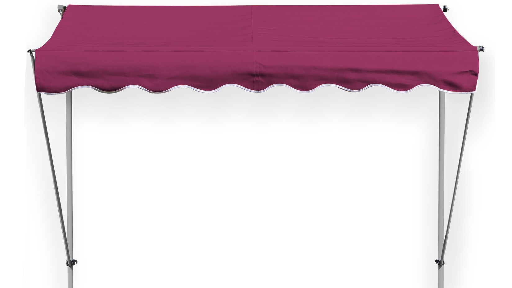 Grasekamp Klemmmarkise Ontario 294 x 130 cm  Bordeaux Gestell Grau Balkonmarkise  höhenverstellbar von 200 cm – 320 cm | 04001827780997