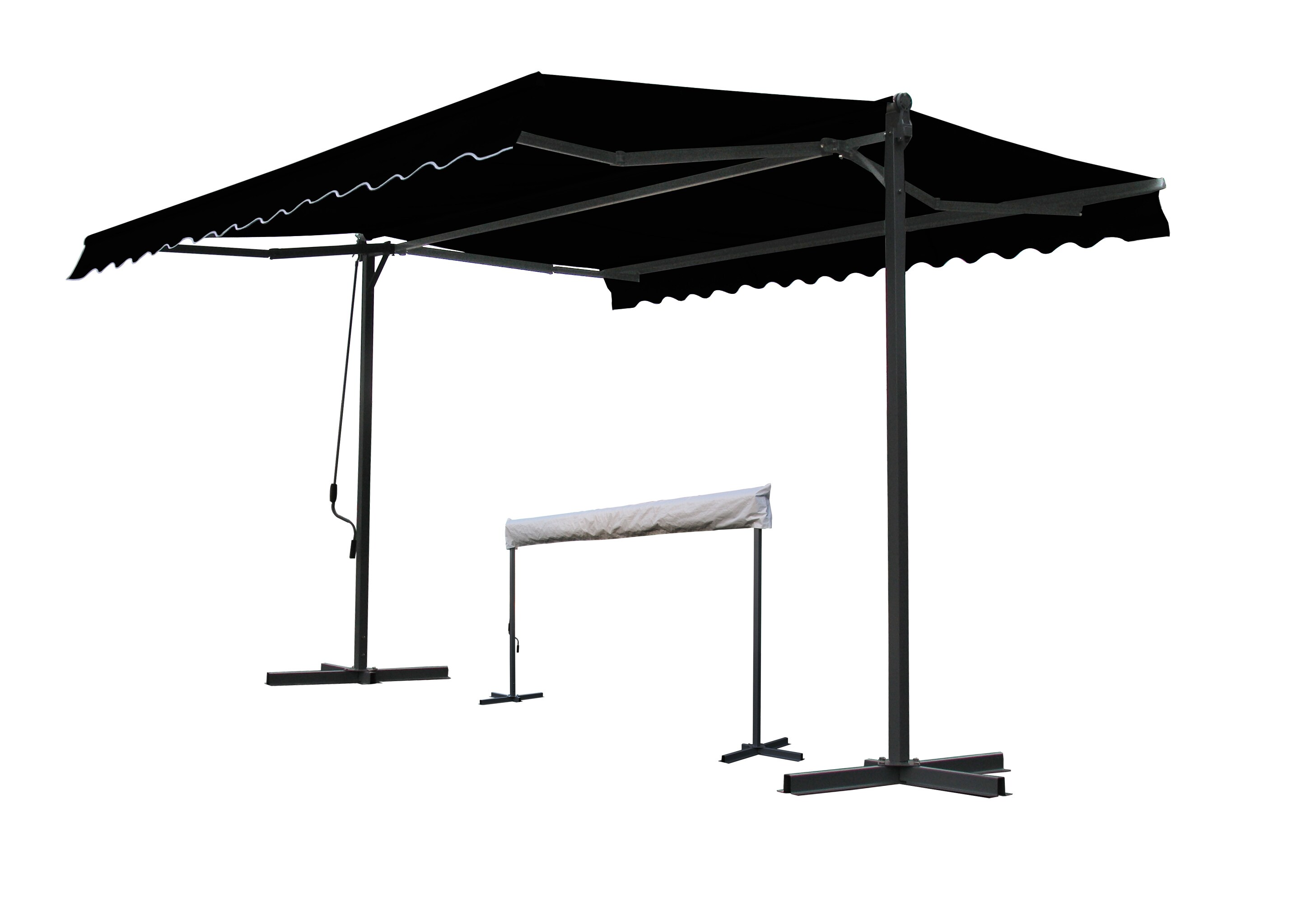 Grasekamp Standmarkise 3x4 Anthrazit mit  Schutzh&uuml;lle Gelenkarm Markise London - Bild 1