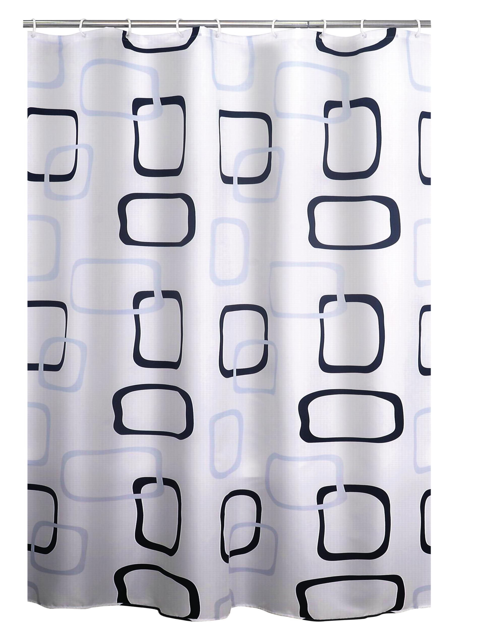 Duschvorhang Textil Geo blau 180x200 cm - Bild 1