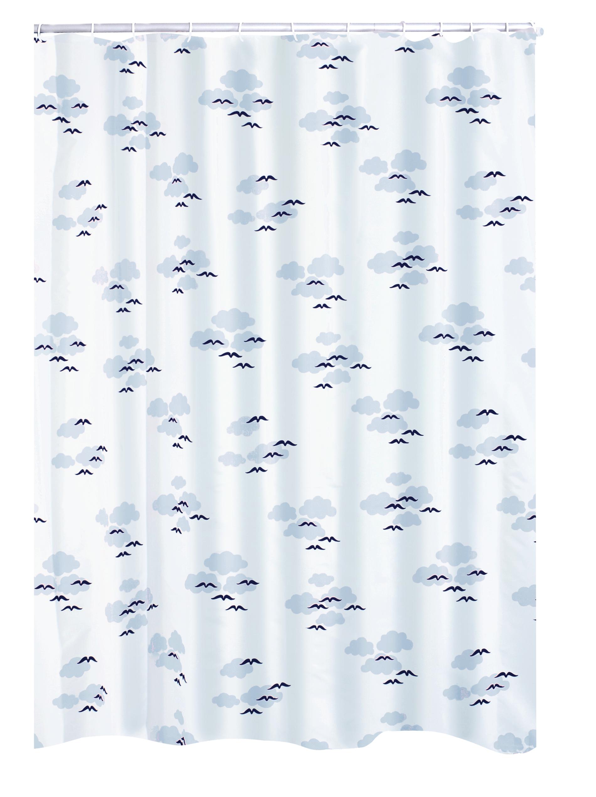 Duschvorhang Textil Helgoland inkl. Ringe blau 180x200 cm - Bild 1