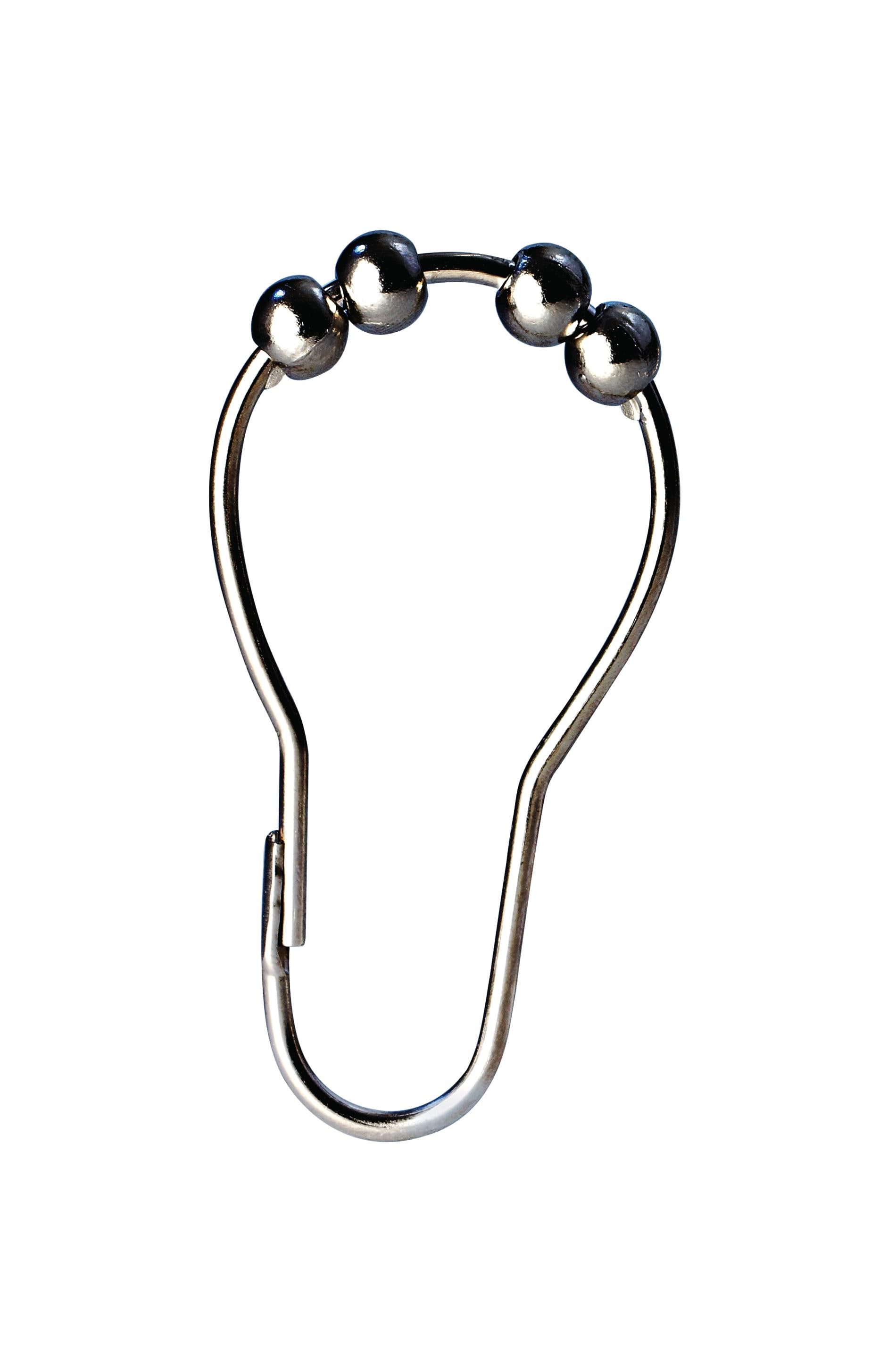 Metallduschvorhangringe Villach mit Rollen chrom 4x7 cm - Bild 1