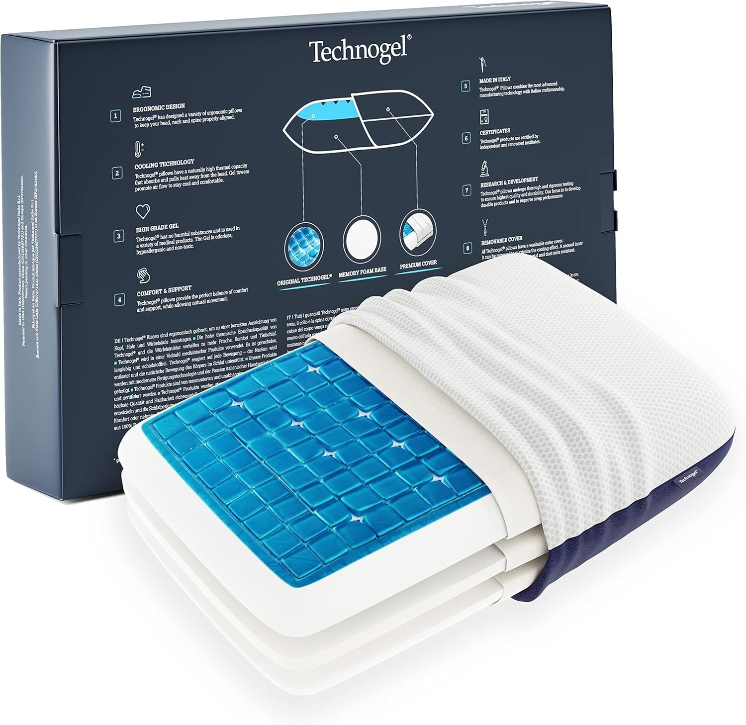 Technogel Technogel® New Generation Deluxe Orthopädisches Gel-Kissen – Premium Nackenstütze