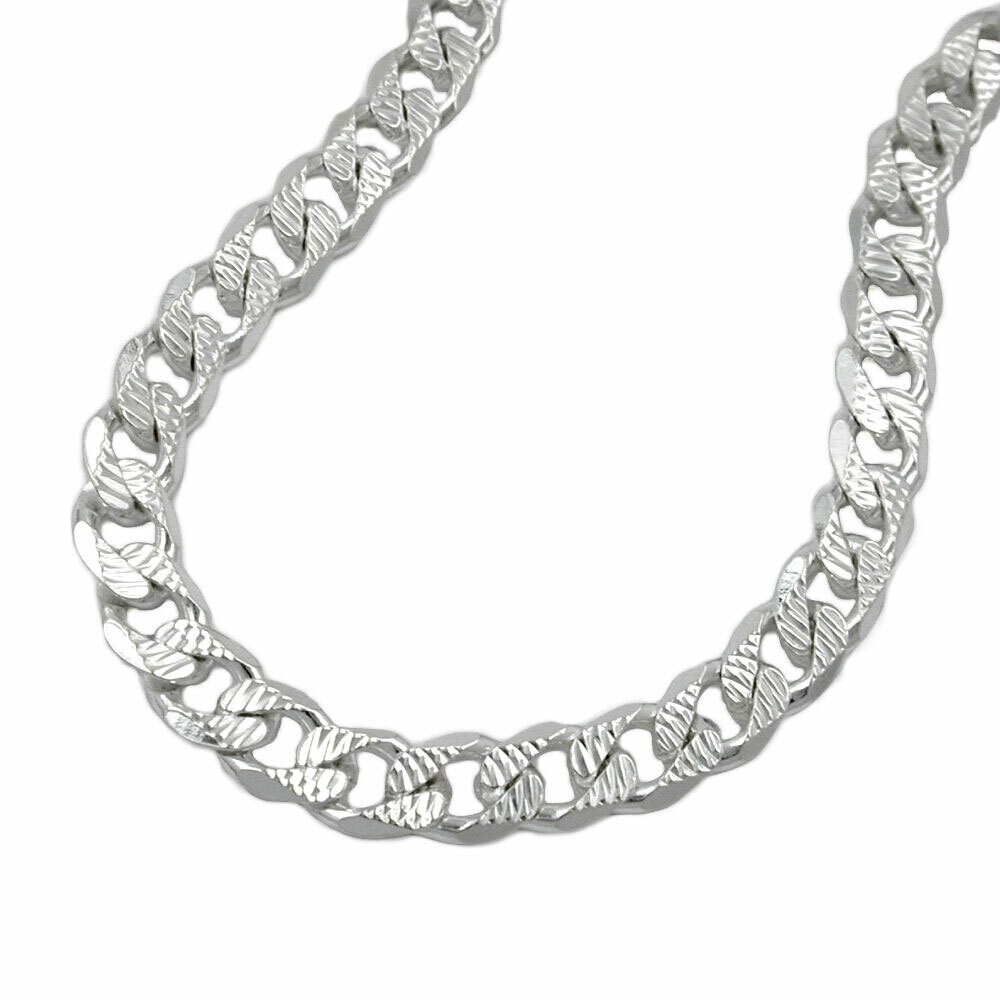Gallay Kette 5,6mm flache Panzerkette mit Muster Silber 925 50cm