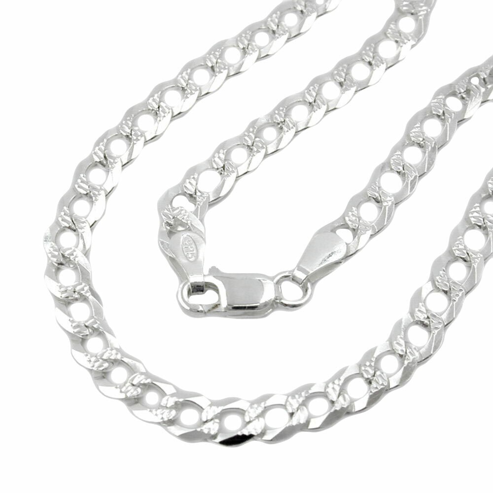 Gallay Kette 4,6mm flache Panzerkette mit Muster Silber 925 50cm