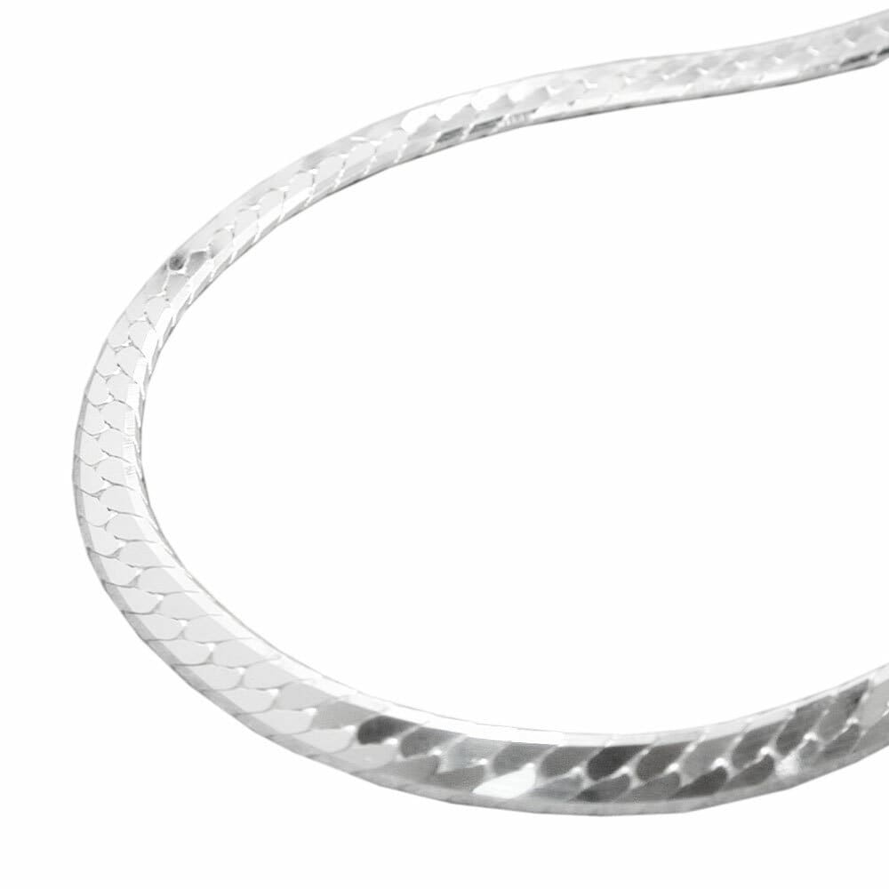 Gallay Armband 3mm Panzerkette flach gedr&uuml;ckt gl&auml;nzend diamantiert Silber 925 19cm - Bild 1
