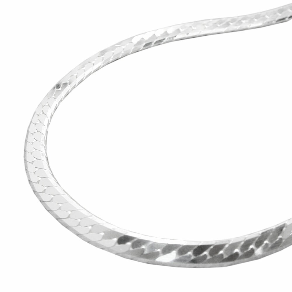 Gallay Kette 3mm Panzerkette flach gedr&uuml;ckt gl&auml;nzend diamantiert Silber 925 42cm - Bild 1
