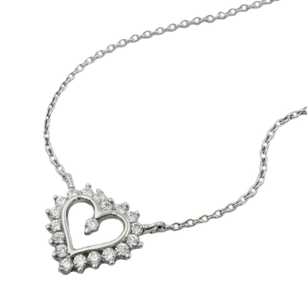 Gallay Kette 1,1mm Herzanh&auml;nger Zirkonias Silber 925 43cm - Bild 1