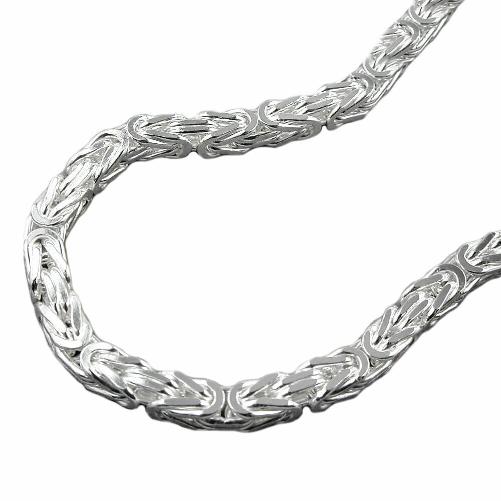 Gallay Armband 4x4mm Königskette vierkant glänzend Silber 925 19cm