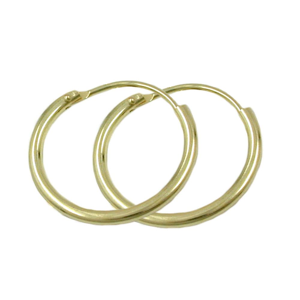 Gallay Creole 15x1,1mm Drahtcreole Steckverschluss gl&auml;nzend 9Kt GOLD - Bild 1