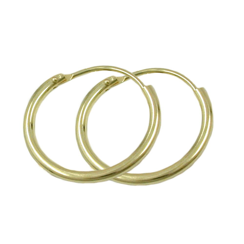 Gallay Creole 15x1,1mm Drahtcreole Steckverschluss glänzend 9Kt GOLD