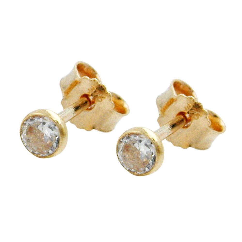 Gallay Ohrstecker Ohrring 3mm Zirkonia 9Kt GOLD - Bild 1