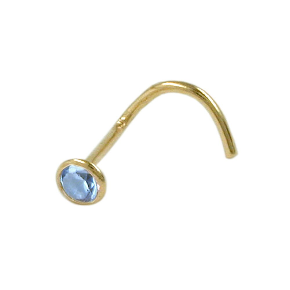 Gallay Nasenstecker 2,5mm synth. Aquamarin 18Kt GOLD
