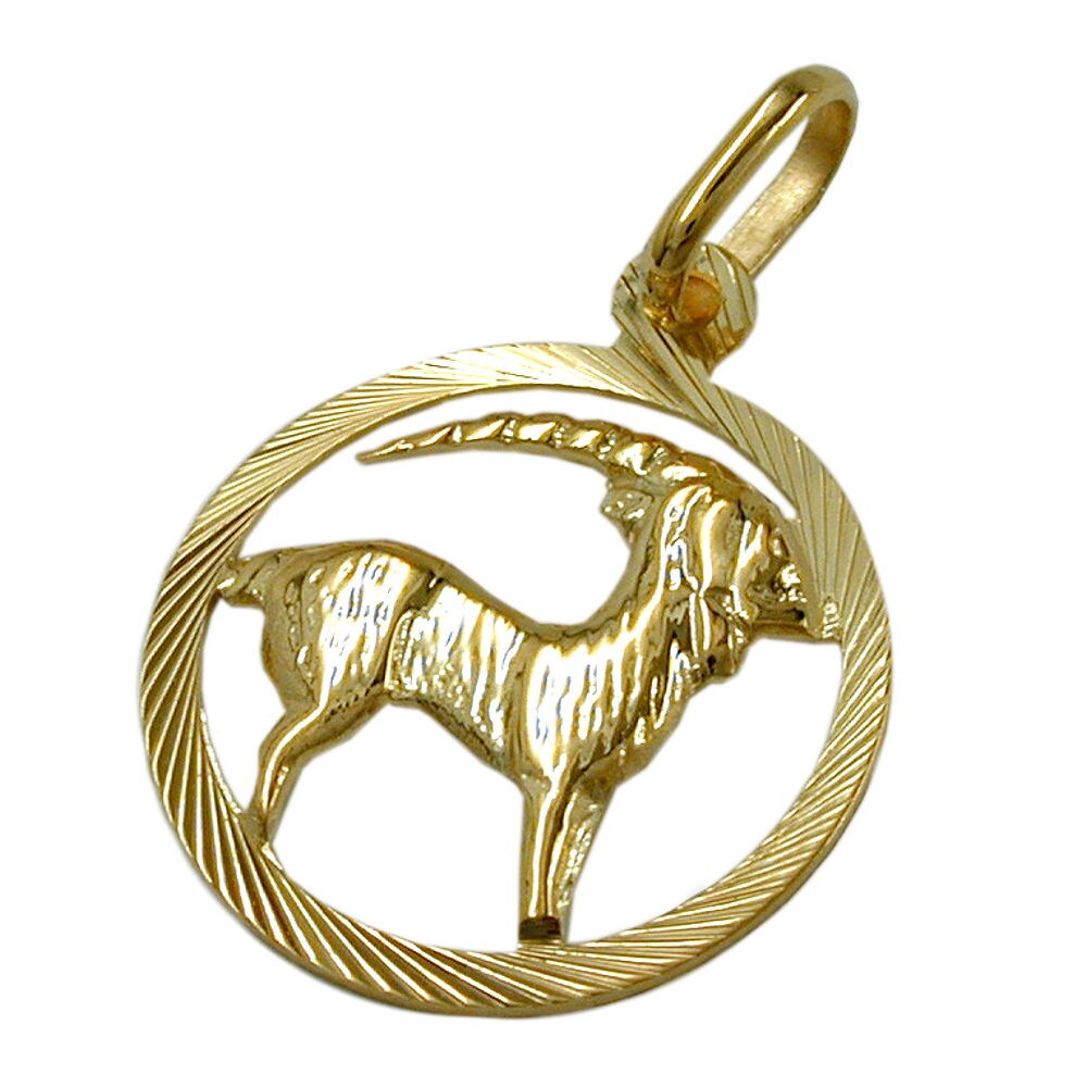 Gallay Anh&auml;nger 15mm Sternzeichen Steinbock 9Kt GOLD - Bild 1