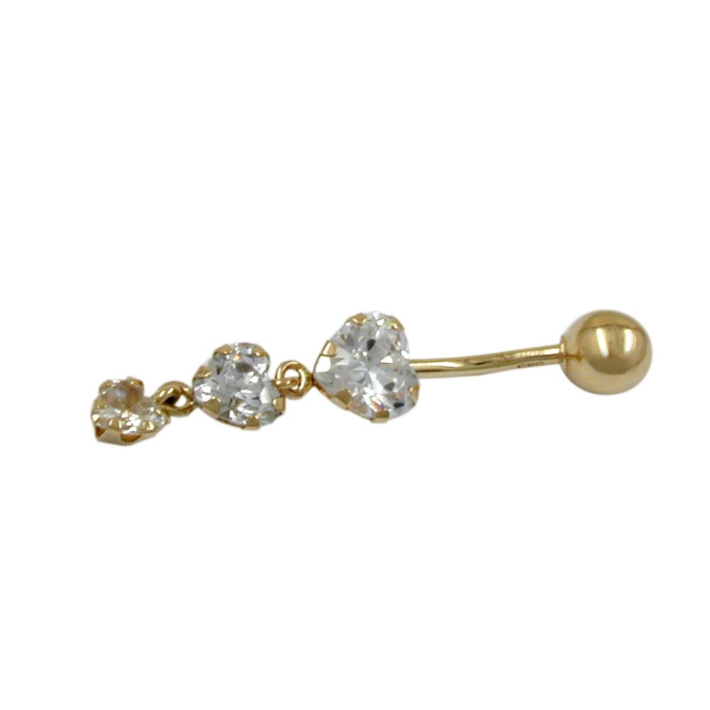 Gallay Bauchnabelpiercing Banana 35x6mm 3x Zirkonia 14Kt GOLD