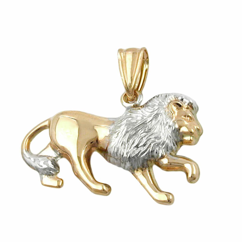 Gallay Anh&auml;nger 23x15mm L&ouml;we bicolor rhodiniert 9Kt GOLD - Bild 1