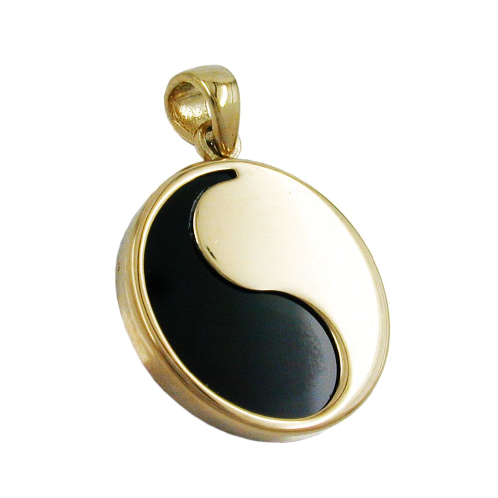 Gallay Anh&auml;nger Yin Yang 16mm mit Onyx 9Kt GOLD - Bild 1