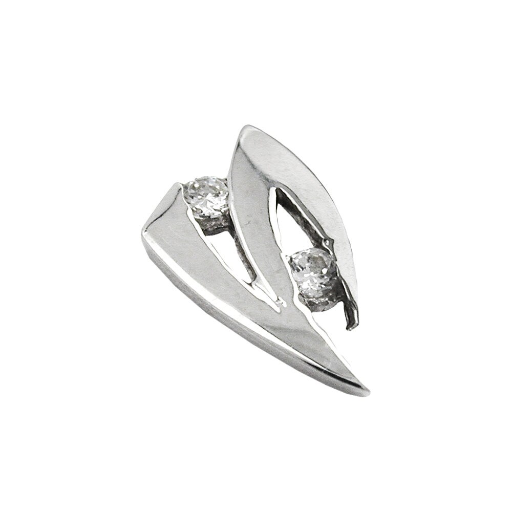 Gallay Anhänger 10x6mm mit Zirkonias 9Kt Weißgold