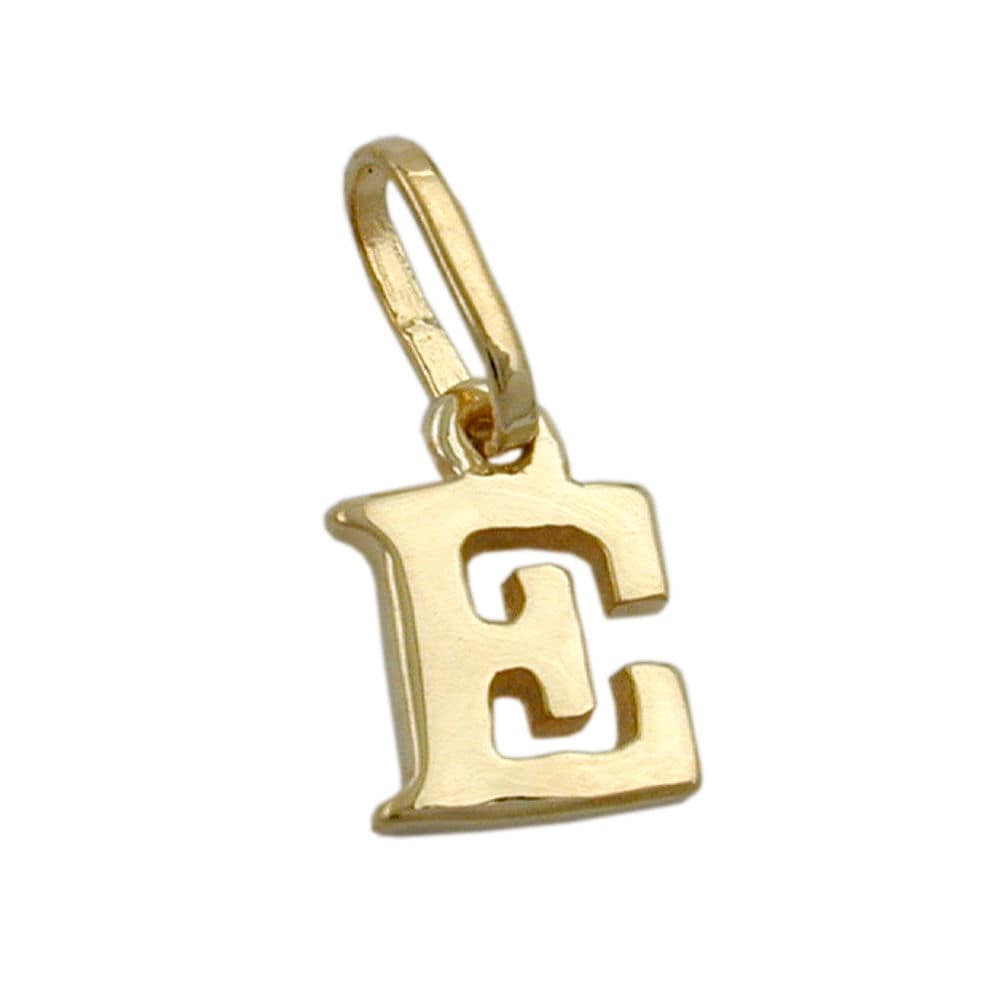 Gallay Anh&auml;nger 8x5,5mm Buchstabe E gl&auml;nzend 9Kt GOLD - Bild 1