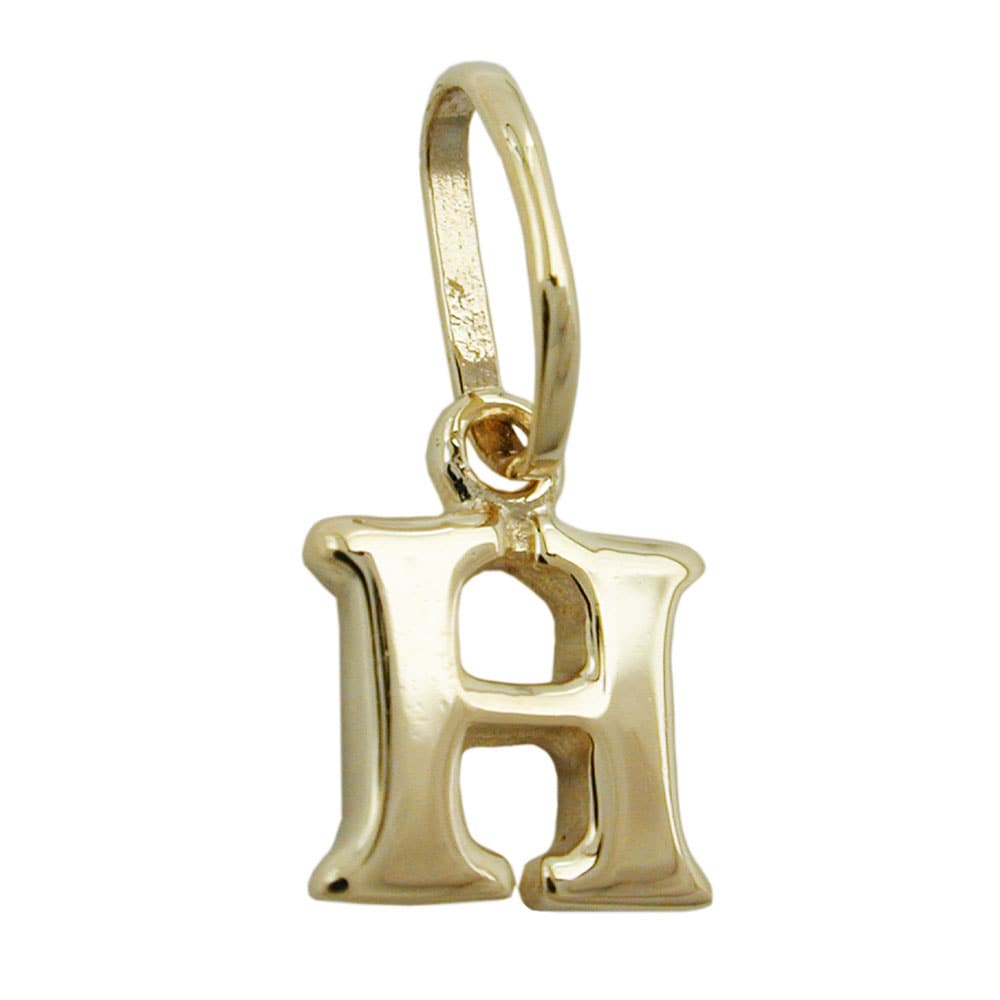 Gallay Anh&auml;nger 8x7mm Buchstabe H gl&auml;nzend 9Kt GOLD - Bild 1