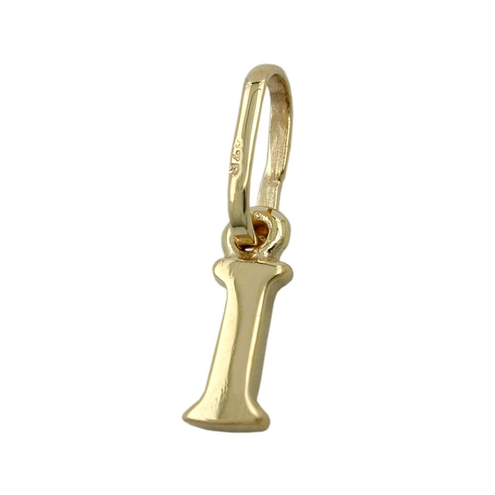 Gallay Anh&auml;nger 8x3mm Buchstabe I gl&auml;nzend 9Kt GOLD - Bild 1
