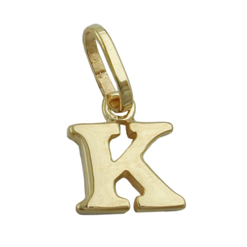 Gallay Anh&auml;nger 8x7mm Buchstabe K gl&auml;nzend 9Kt GOLD - Bild 1