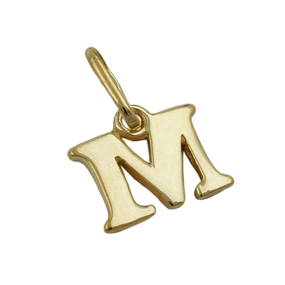 Gallay Anh&auml;nger 7x8mm Buchstabe M gl&auml;nzend 9Kt GOLD - Bild 1