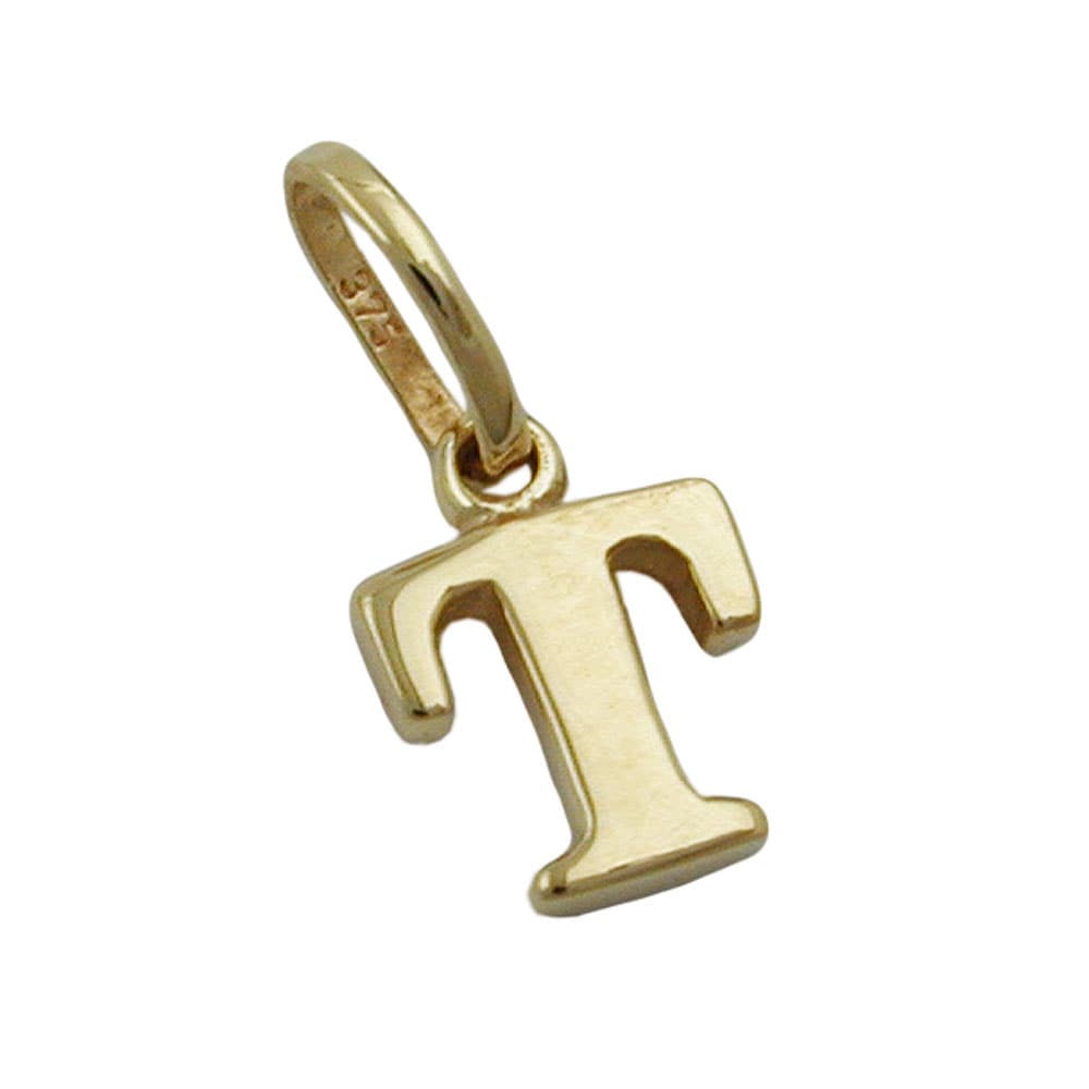 Gallay Anh&auml;nger 8x6mm Buchstabe T gl&auml;nzend 9Kt GOLD - Bild 1