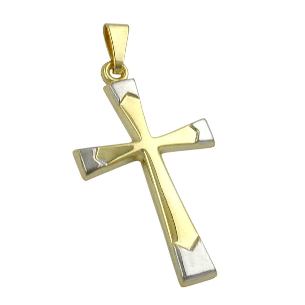 Gallay Anh&auml;nger 25x16mm Kreuz bicolor 9Kt GOLD - Bild 1