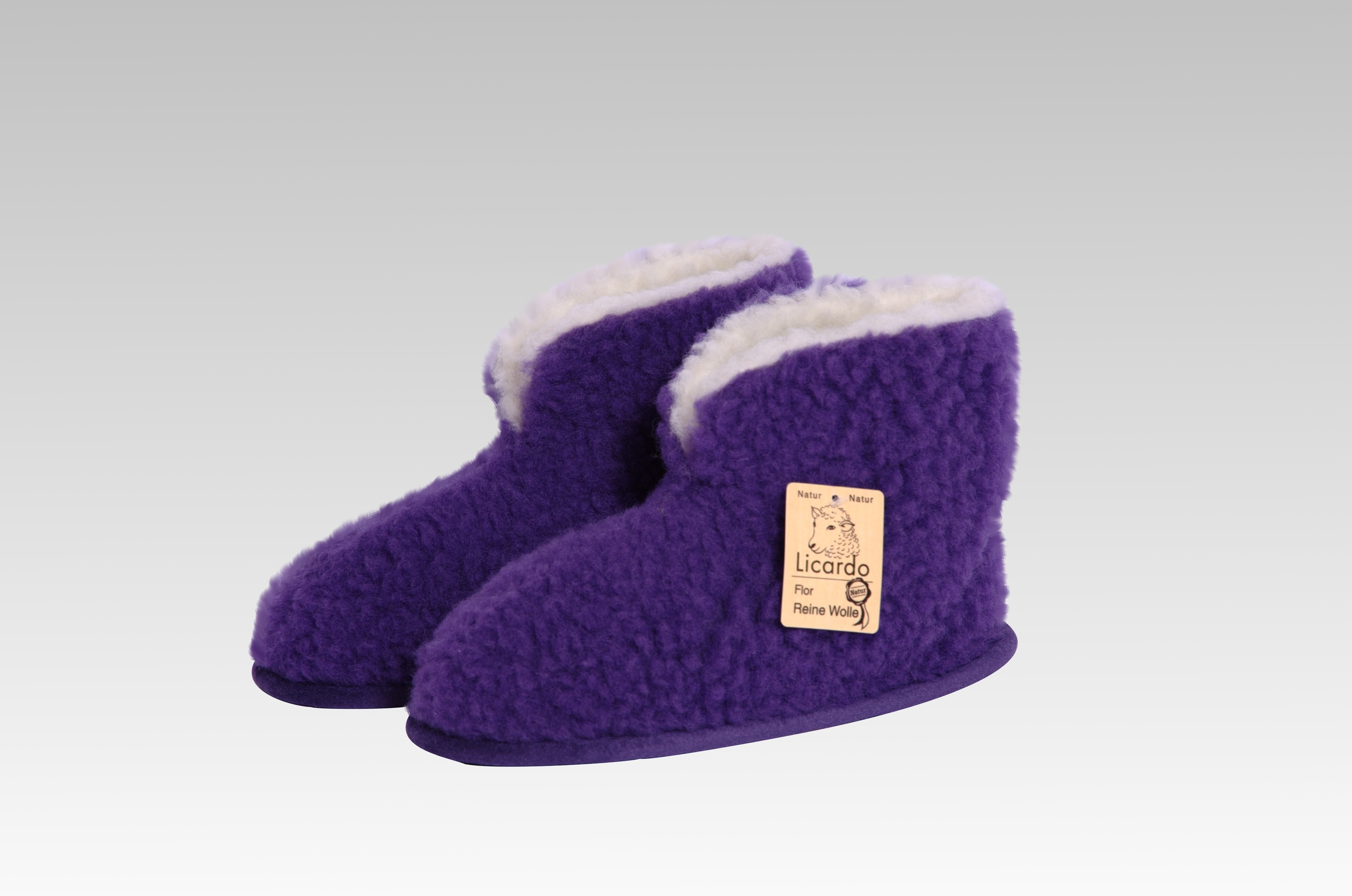 Linke Licardo Hausschuhe Heimschuh HS 18 Wolle lila - Bild 1
