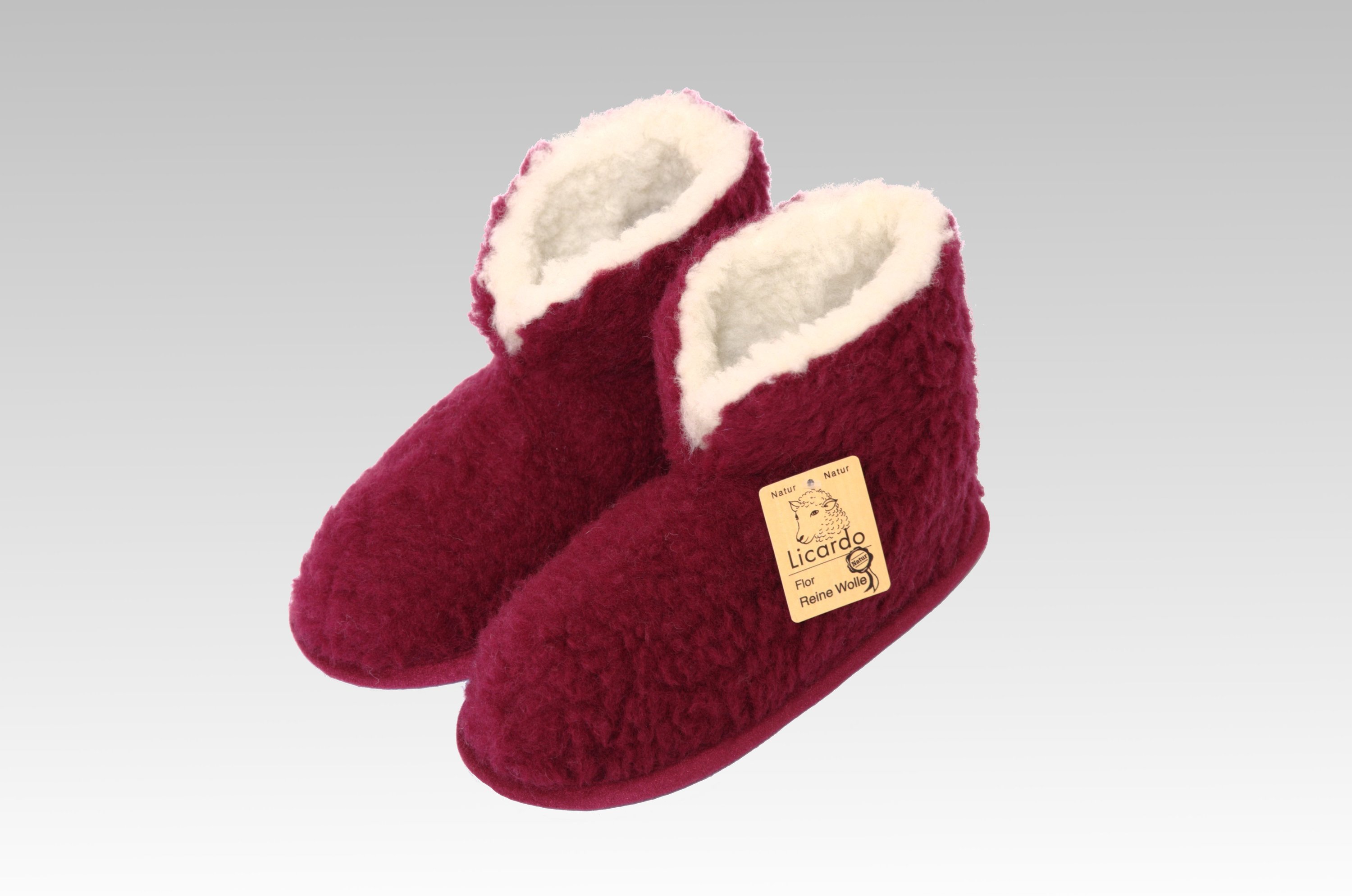 Linke Licardo Hausschuhe Heimschuh HS 18 Wolle bordeaux - Bild 1