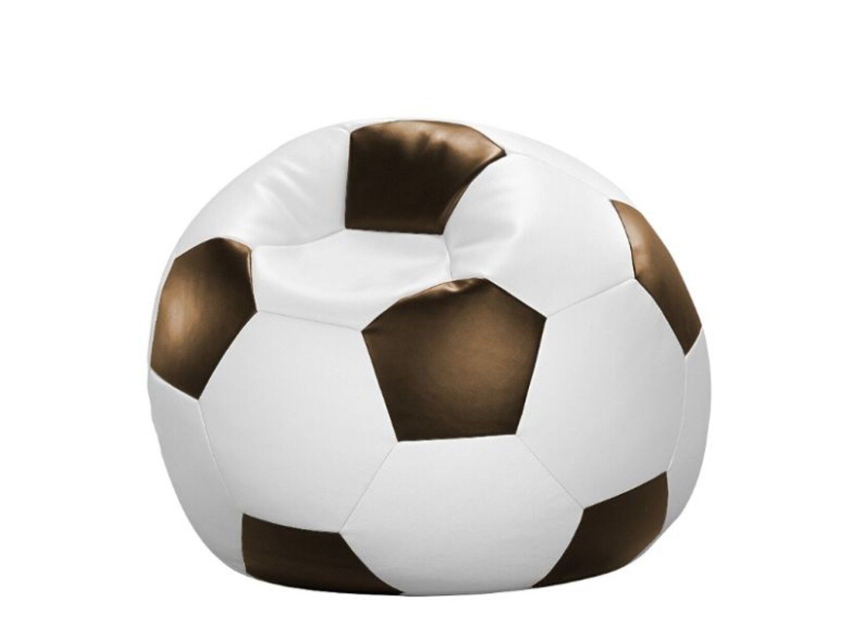 Linke Licardo Fußball-Sitzball Kunstleder weiß/braun Ø 90 cm