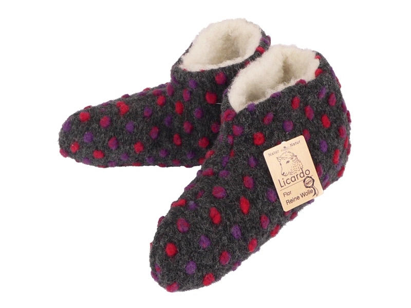 Linke Licardo Bettschuhe Wolle Noppen anthrazit - 40/41 - Bild 1