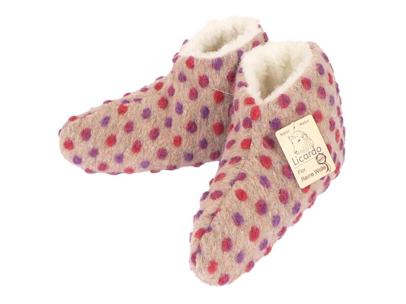 Linke Licardo Bettschuhe Wolle Noppen beige - 44/45 - Bild 1
