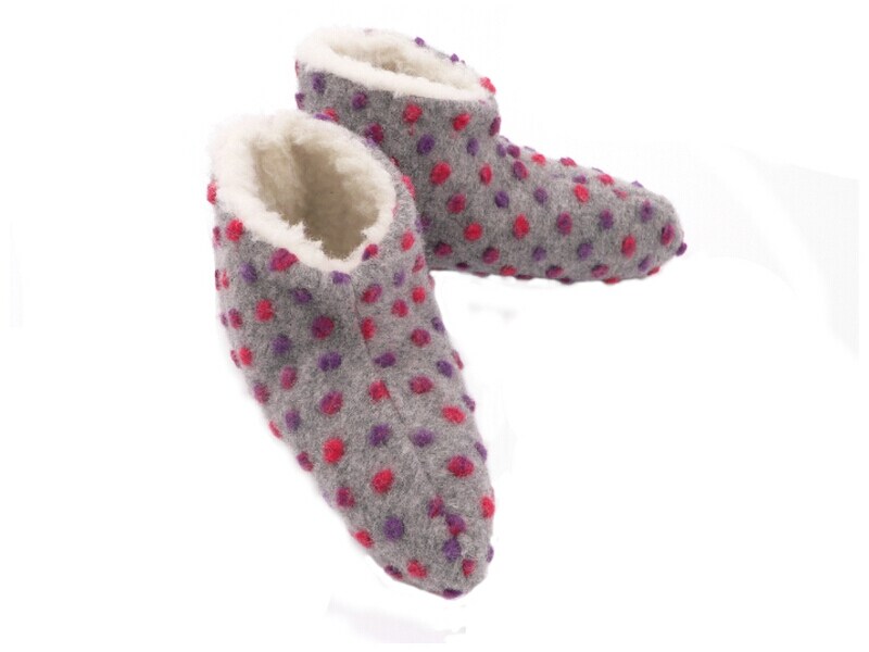 Linke Licardo Bettschuhe Wolle Noppen silber - 42/43 - Bild 1