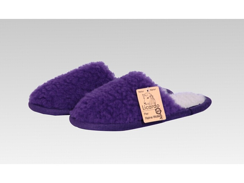 Linke Licardo Pantoffel Wolle farbig lila - 36/37 - Bild 1