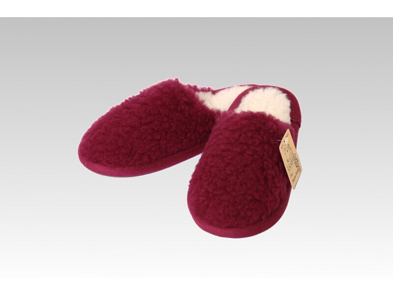 Linke Licardo Pantoffel Wolle farbig bordeaux - 44/45 - Bild 1