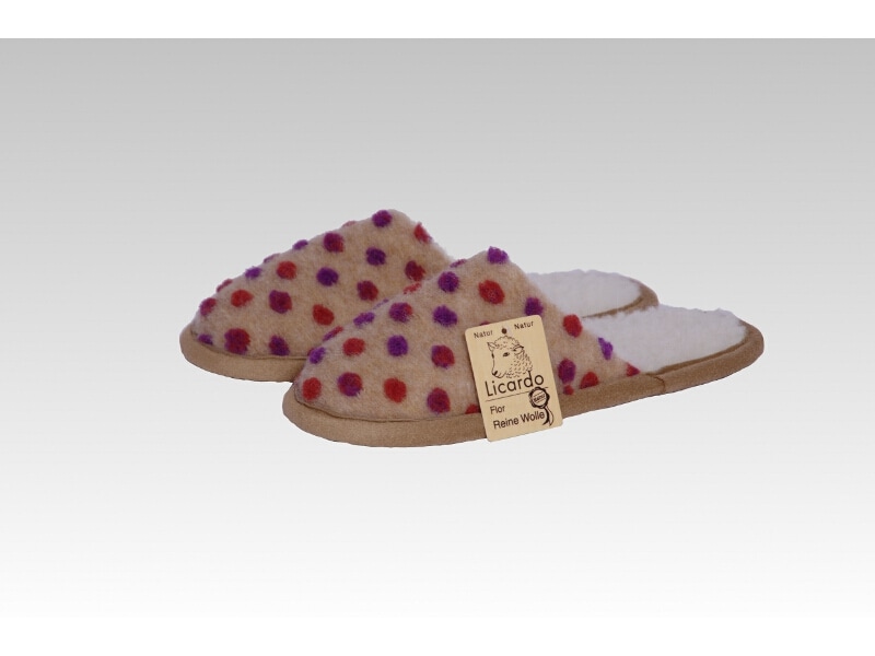 Linke Licardo Pantoffel Wolle Noppen beige - 38/39 - Bild 1