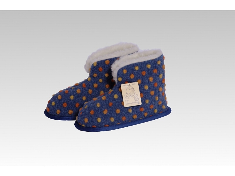 Linke Licardo Heimschuh HS 18 Wolle Noppen blau 44/45 - Bild 1