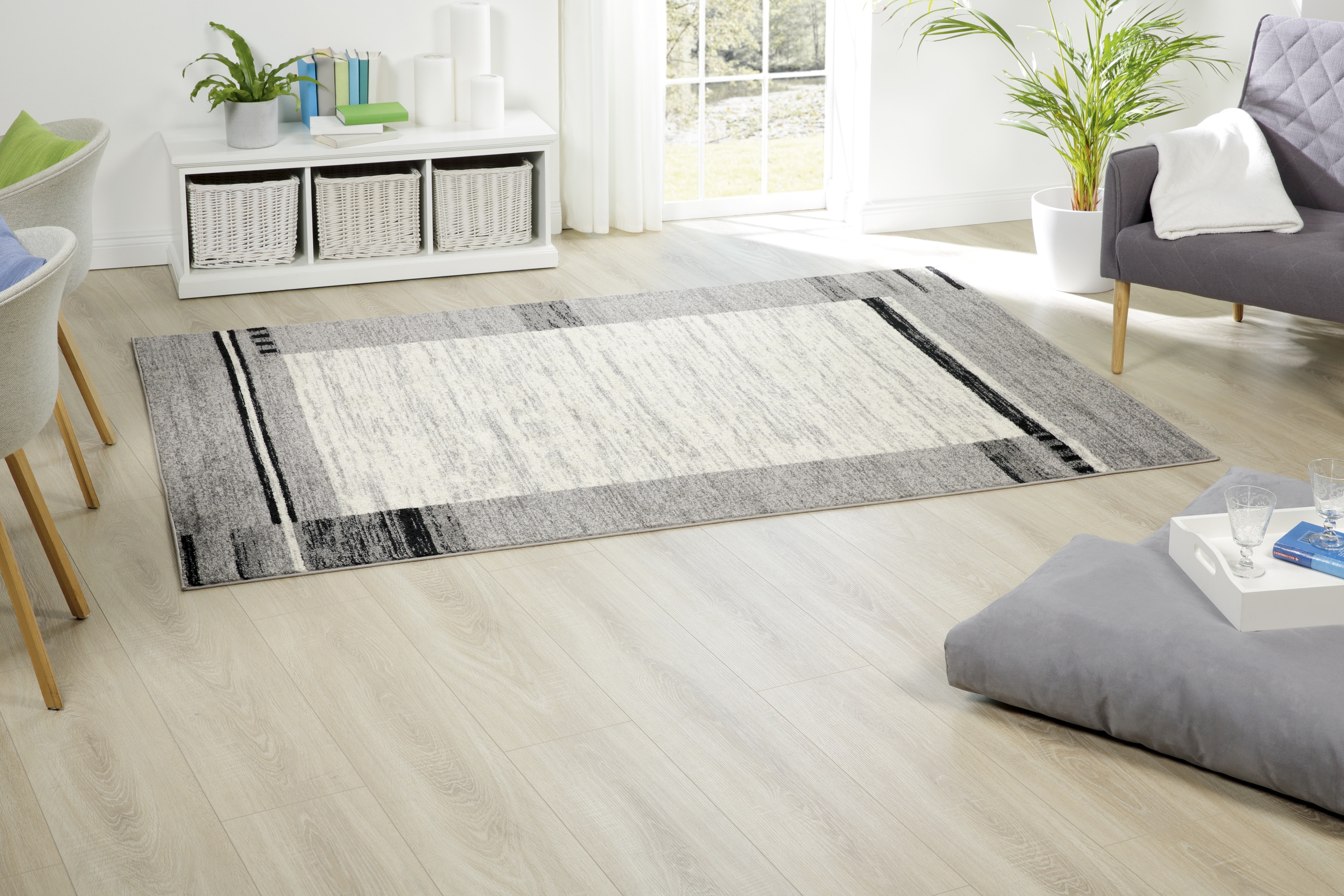 Peyer Syntex 1 Br&uuml;cke Cleo Bord&uuml;re Fb.silbergrau 80/150 cm - Bild 1