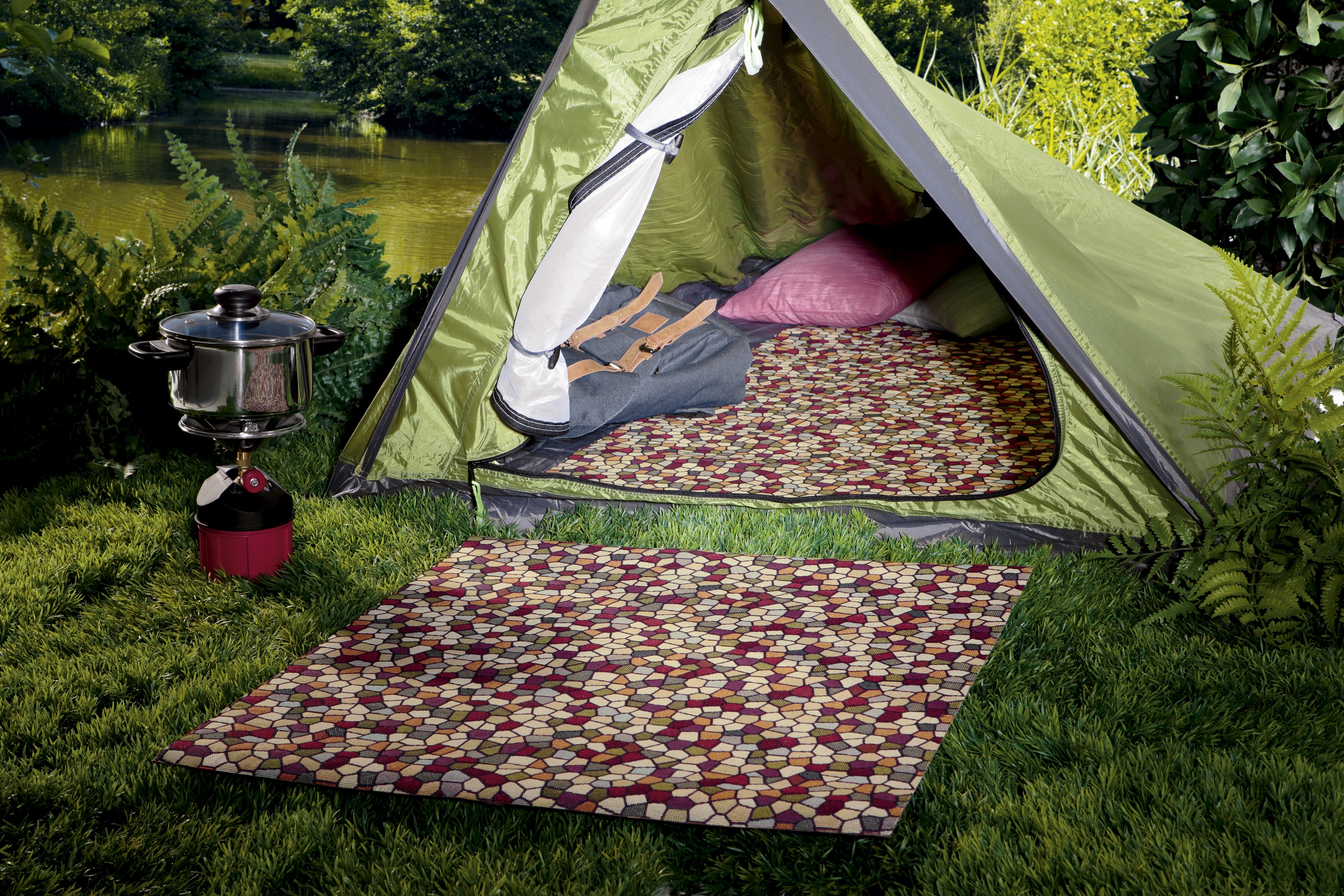 Peyer Syntex 1 Mira Jacqu.Teppich Mosaik Multicolor 80/200 cm - Bild 1