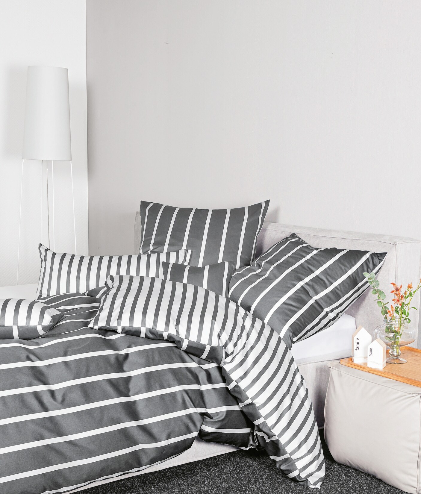 Janine Baumwoll Bettwäsche Modernclassic Streifenlook