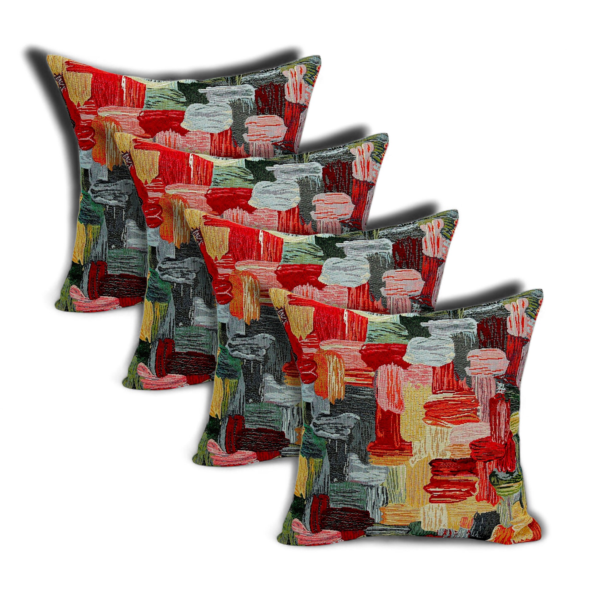 Linke Licardo Kissenh&uuml;lle Bunte Kunst 50x50 cm 4er-Set - Bild 1
