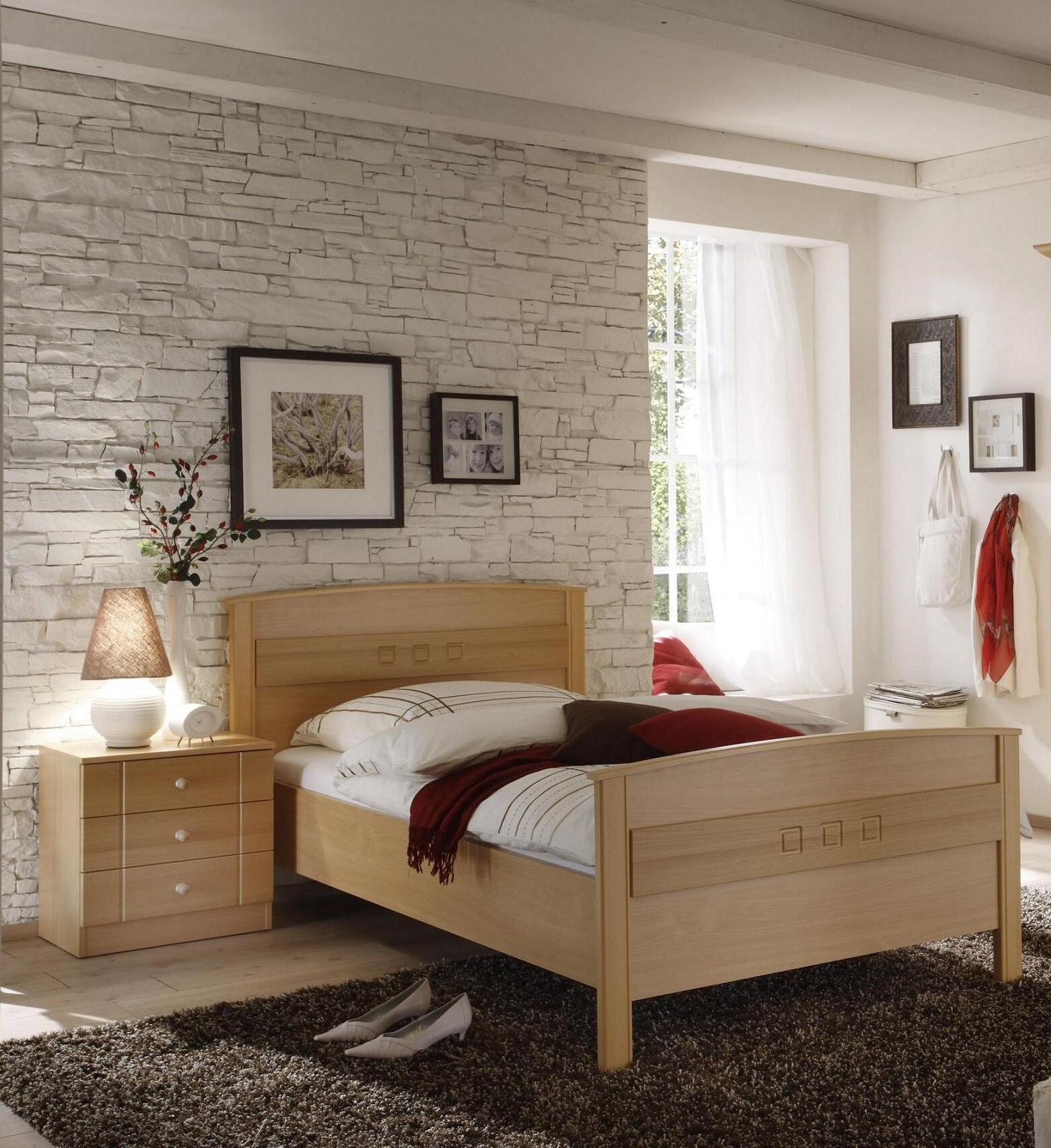 Vaja M&ouml;bel Komfortbett Curanum Eiche Sonoma Dekor 100x200 cm - Bild 1