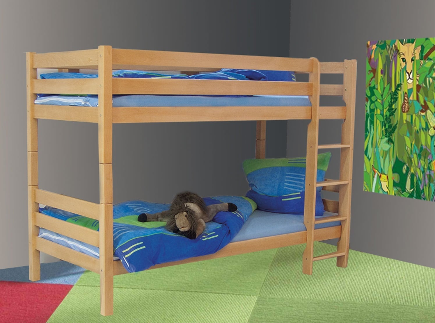 Vaja M&ouml;bel Etagenbett Paul Buche massiv ge&ouml;lt - Bild 1