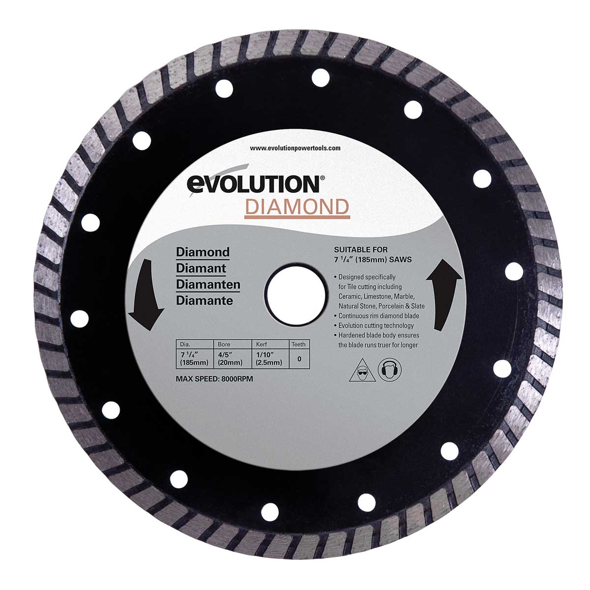 EVOLUTION S&auml;geblatt 185mm (7-14"") Diamantscheibe - Bild 1